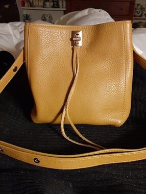 Rebecca Mingkoff Caramel Tan Leather Small CrossbodyW Studs